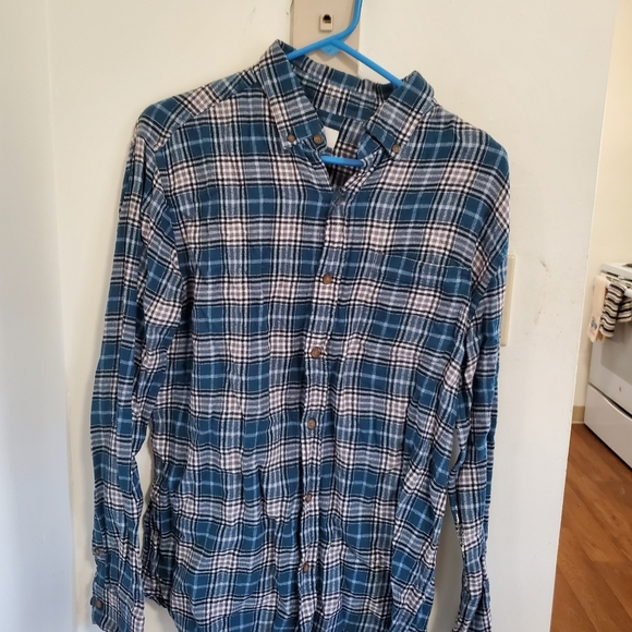 Croft & Barrow Blue and White Casual Button Down Shirt - Picture 1 of 3